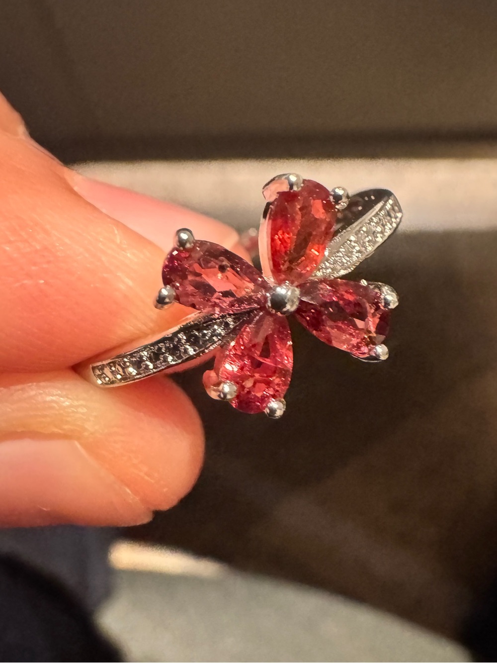 Garnet Crystal Ring - adjustable size